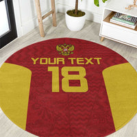 Custom Russia Football Round Carpet Nashi Parni Khokhloma Style - Red - Wonder Print Shop