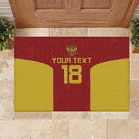 Custom Russia Football Rubber Doormat Nashi Parni Khokhloma Style - Red - Wonder Print Shop