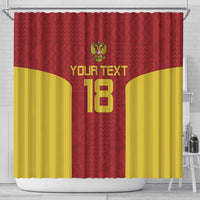 Custom Russia Football Shower Curtain Nashi Parni Khokhloma Style - Red - Wonder Print Shop