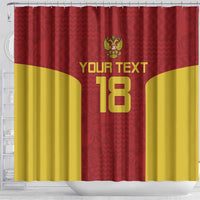 Custom Russia Football Shower Curtain Nashi Parni Khokhloma Style - Red - Wonder Print Shop