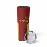 Custom Russia Football Skinny Tumbler Nashi Parni Khokhloma Style - Red - Wonder Print Shop