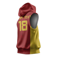 Custom Russia Football Sleeveless Hoodie Nashi Parni Khokhloma Style - Red - Wonder Print Shop