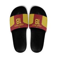 Custom Russia Football Slide Sandals Nashi Parni Khokhloma Style - Red - Wonder Print Shop