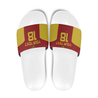 Custom Russia Football Slide Sandals Nashi Parni Khokhloma Style - Red - Wonder Print Shop