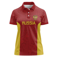 Custom Russia Football Women Polo Shirt Nashi Parni Khokhloma Style - Red - Wonder Print Shop