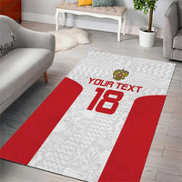Custom Russia Football Area Rug Nashi Parni Khokhloma Style - White - Wonder Print Shop
