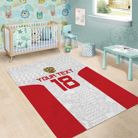 Custom Russia Football Area Rug Nashi Parni Khokhloma Style - White - Wonder Print Shop