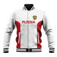 Custom Russia Football Baseball Jacket Nashi Parni Khokhloma Style - White - Wonder Print Shop
