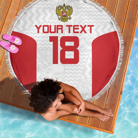 Custom Russia Football Beach Blanket Nashi Parni Khokhloma Style - White - Wonder Print Shop