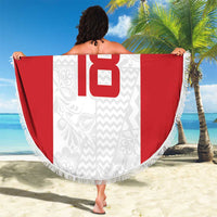 Custom Russia Football Beach Blanket Nashi Parni Khokhloma Style - White - Wonder Print Shop