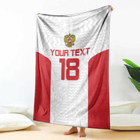 Custom Russia Football Blanket Nashi Parni Khokhloma Style - White - Wonder Print Shop