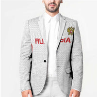 Custom Russia Football Blazer Nashi Parni Khokhloma Style - White - Wonder Print Shop