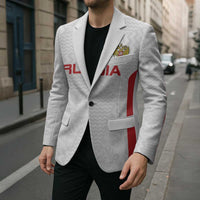 Custom Russia Football Blazer Nashi Parni Khokhloma Style - White - Wonder Print Shop
