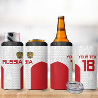 Custom Russia Football 4 in 1 Can Cooler Tumbler Nashi Parni Khokhloma Style - White - Wonder Print Shop