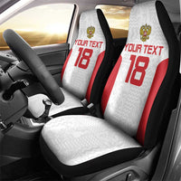 Custom Russia Football Car Seat Cover Nashi Parni Khokhloma Style - White - Wonder Print Shop