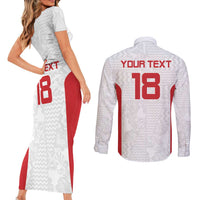 Custom Russia Football Couples Matching Short Sleeve Bodycon Dress and Long Sleeve Button Shirt Nashi Parni Khokhloma Style - White - Wonder Print Shop