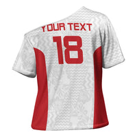 Custom Russia Football Cross Shoulder Shirt Nashi Parni Khokhloma Style - White - Wonder Print Shop