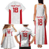 Custom Russia Football Family Matching Tank Maxi Dress and Hawaiian Shirt Nashi Parni Khokhloma Style - White - Wonder Print Shop