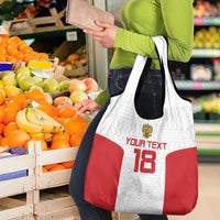 Custom Russia Football Grocery Bag Nashi Parni Khokhloma Style - White - Wonder Print Shop