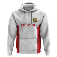 Custom Russia Football Hoodie Nashi Parni Khokhloma Style - White - Wonder Print Shop