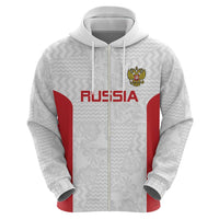 Custom Russia Football Hoodie Nashi Parni Khokhloma Style - White - Wonder Print Shop