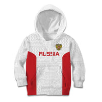 Custom Russia Football Kid Hoodie Nashi Parni Khokhloma Style - White - Wonder Print Shop