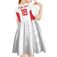 Custom Russia Football Kid Short Sleeve Dress Nashi Parni Khokhloma Style - White - Wonder Print Shop