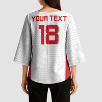 Custom Russia Football Kimono Sleeve Blouse Nashi Parni Khokhloma Style - White - Wonder Print Shop