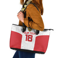 Custom Russia Football Leather Tote Bag Nashi Parni Khokhloma Style - White - Wonder Print Shop