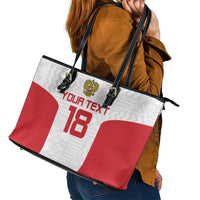 Custom Russia Football Leather Tote Bag Nashi Parni Khokhloma Style - White - Wonder Print Shop