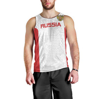 Custom Russia Football Men Tank Top Nashi Parni Khokhloma Style - White - Wonder Print Shop