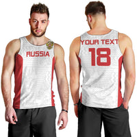 Custom Russia Football Men Tank Top Nashi Parni Khokhloma Style - White - Wonder Print Shop