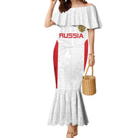Custom Russia Football Mermaid Dress Nashi Parni Khokhloma Style - White - Wonder Print Shop