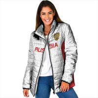 Custom Russia Football Padded Jacket Nashi Parni Khokhloma Style - White - Wonder Print Shop