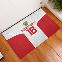 Custom Russia Football Rubber Doormat Nashi Parni Khokhloma Style - White - Wonder Print Shop