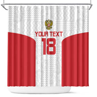 Custom Russia Football Shower Curtain Nashi Parni Khokhloma Style - White - Wonder Print Shop