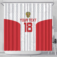 Custom Russia Football Shower Curtain Nashi Parni Khokhloma Style - White - Wonder Print Shop