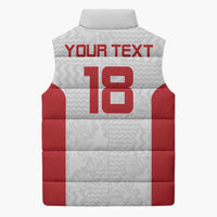 Custom Russia Football Sleeveless Puffer Jacket Nashi Parni Khokhloma Style - White - Wonder Print Shop