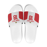 Custom Russia Football Slide Sandals Nashi Parni Khokhloma Style - White - Wonder Print Shop