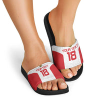 Custom Russia Football Slide Sandals Nashi Parni Khokhloma Style - White - Wonder Print Shop