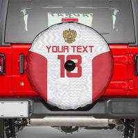 Custom Russia Football Spare Tire Cover Nashi Parni Khokhloma Style - White - Wonder Print Shop