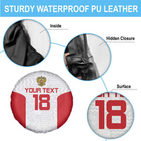 Custom Russia Football Spare Tire Cover Nashi Parni Khokhloma Style - White - Wonder Print Shop