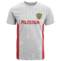 Custom Russia Football T Shirt Nashi Parni Khokhloma Style - White - Wonder Print Shop