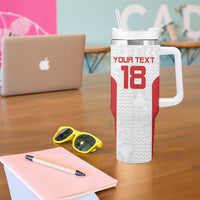 Custom Russia Football Tumbler With Handle Nashi Parni Khokhloma Style - White - Wonder Print Shop