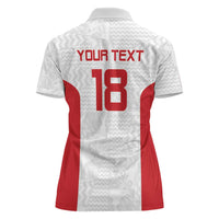 Custom Russia Football Women Polo Shirt Nashi Parni Khokhloma Style - White - Wonder Print Shop