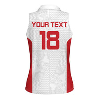 Custom Russia Football Women Sleeveless Polo Shirt Nashi Parni Khokhloma Style - White - Wonder Print Shop