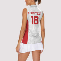 Custom Russia Football Women Sleeveless Polo Shirt Nashi Parni Khokhloma Style - White - Wonder Print Shop