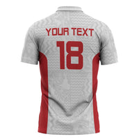 Custom Russia Football Zipper Polo Shirt Nashi Parni Khokhloma Style - White - Wonder Print Shop