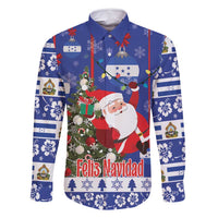 Honduras Santa Claus Christmas Family Matching Long Sleeve Bodycon Dress and Hawaiian Shirt Christmas Tree With Flag Background - Wonder Print Shop