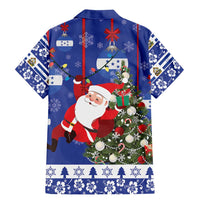 Honduras Santa Claus Christmas Family Matching Mermaid Dress and Hawaiian Shirt Christmas Tree With Flag Background - Wonder Print Shop